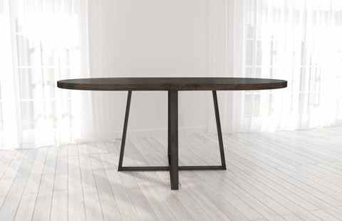 Oval Watson Industrial Steel Pedestal Table