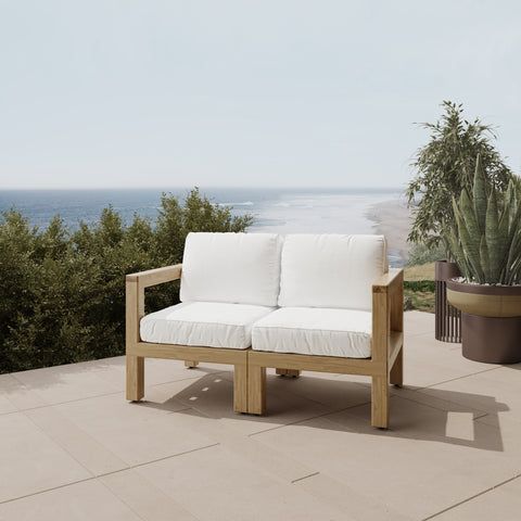 Aria White Oak Love Seat