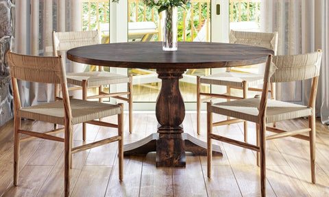 Knotty Alder Round Top Heirloom Pedestal Table