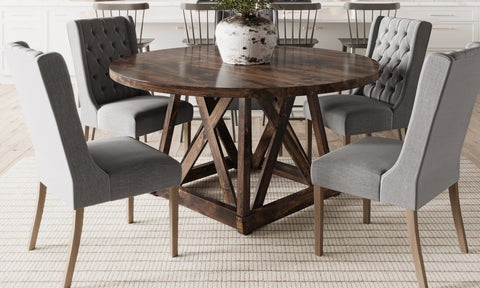 Pictured at 60" in Tobacco Finish. Pictured with <a href=craftsman-weave__craftsman-2.html Weave Rug</a> and <a href=lauren-tufted-linen__lauren.html Tufted Linen Chairs</a>.